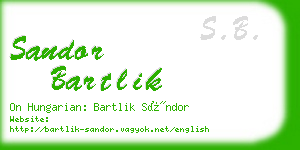 sandor bartlik business card